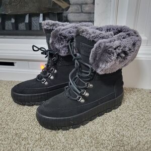 Sperry Womens Torrent Lace Up Black Waterproof Winter Boots Insulated, Size 5